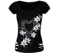 Spiral T-Shirt 2en1 Coeur Pur Femme Noir Noir G