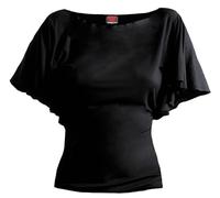 Spiral T-shirt à manches chauve-souris pour femme Style gothique Noir Grande taille XXXL