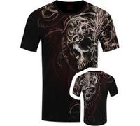 Spiral T-Shirt Skull All Over Shoulder Wrap Homme Noir - Taille S Noir G