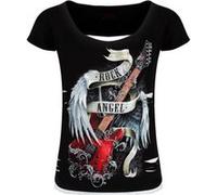 Spiral Top Direct Rock Angel 2in1 Déchiré Femme Noir - Taille L Noir G