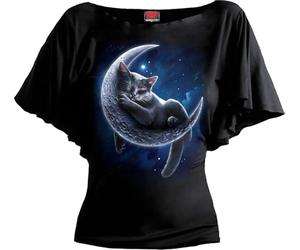 Spiral Velvet Moon Femme T-Shirt Manches Courtes Noir M 95% Viscose, 5% Élasthanne Slim Fit