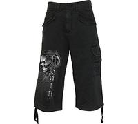 Spiral Vintage Cargo Shorts 3/4 Long Black, Noir, XL Homme