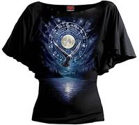 Spiral Witchcraft Femme T-Shirt Manches Courtes Noir XXL 95% Viscose, 5% Élasthanne Slim Fit
