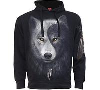 Spiral Wolf Chi Homme Sweat-Shirt à Capuche Noir S 100% Coton Regular/Coupe Standard