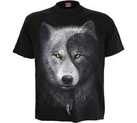 Spiral Wolf Chi Homme T-Shirt Manches Courtes Noir 4XL 100% Coton Regular/Coupe Standard