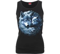 Spiral Wolf Guardian Femme Top Noir S 100% Coton Slim Fit
