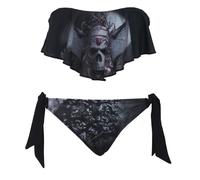 Spiral - Women - Goth Nights - Allover Flapover Bikini Swimsuit XXL Black
