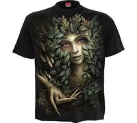 Spiral Woodland Queen Homme T-Shirt Manches Courtes Noir M 100% Coton Regular/Coupe Standard