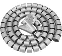 Spiral Wrap Tube,Protective Sleeve Covered with Flexible Cord,Cable Management Sleeve for Office,Cable Sleeve Sheath Kit (Silver 1.5 m x 28 mm)
