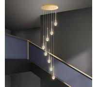 SpiralDimmable Water Drop30006500K 48 W 8 lumières Plafonnier haut pour loft Design télécommandé