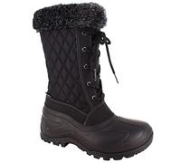 Spirale Belle-NY, Bottes de neige pour Madame, Bottes de neige pour Femme, Chaud, Doublure polaire avec Mousse isolante, Noir, 42 EU