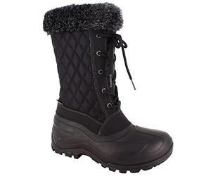 Spirale Belle-NY, Bottes de neige pour Madame, Bottes de neige pour Femme, Chaud, Doublure polaire avec Mousse isolante, Noir, 42 EU