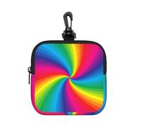 Spirale colorée Arc-en-Ciel,Pochette de Rangement carrée à Fermeture éclair, Porte-Monnaie en néoprène, Petit Portefeuille, Pochette à Monnaie, Porte-Monnaie