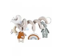 NOUKIE’S - Spirale d’Activité pour Bébé - Vert - Tiga, Stegi & Ops - Doux avec Animaux en Peluche - À accrocher sur Poussette, Siège-auto ou Lit - Développe les sens - Cadeau Naissance