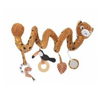 LES DEGLINGOS - Spirale d’activités Speculos le tigre - jouet d’éveil pour bébé avec activités sonores et tactiles - 1 pièce - Ocre - 40cm déployé