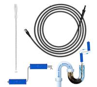 Spirale de nettoyage de canalisations Ø 8 mm x 5 m, avec manivelle, en acier à ressort, spirale de nettoyage de tuyaux, déboucheur pour bouchons tenaces, procédé d'électrophorèse