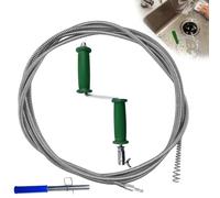Spirale de nettoyage de canalisations, 10 mm x 5 m, déboucheur de canalisation, anti-rouille, spirale de nettoyage de canalisations, pour toilettes et cuisine avec adaptateur manuel