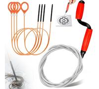 Spirale de nettoyage de canalisations 5 m x 6 mm avec 4 spirales de déboucheur de canalisations flexible pour cuisine, salle de bain, lavabo, élimination des bouchons tenaces