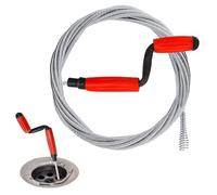 Spirale de nettoyage de canalisations, déboucheur de canalisation, 5 m x 6 mm, Drain Snake pour bouchons tenaces dans la cuisine, la salle de bain, la buanderie, pour la maison, l'appartement