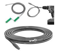 Spirale de nettoyage de tuyaux 5 m, diamètre 10 mm en spirale, avec adaptateurs électriques et manuels, nettoyant efficace pour la cuisine, l'évacuation du sol, les toilettes et autres spirales de