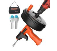 Spirale de nettoyage de tuyaux avec embout de perçage [10 M] - Rétraction automatique et kit spirale flexible avec tambour en métal pour un nettoyage efficace des canalisations et un accès contrôlable