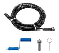 Spirale de nettoyage de tuyaux de 5 m, Hengrongshen Ø 10 mm, avec adaptateurs électriques et manuels, Drain Snake, Déboucheur de canalisations en spirale, Déboucheur efficace
