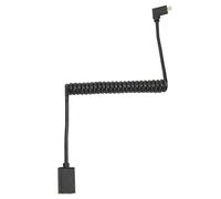 Spirale Enroulée Micro HD vers HD Interface Multimédia Câble Fin à Ressort Femelle, OD4.0 Caméra Tablette vers TV Câble de Connexion Universel 1,2 M (Plié à Droite à 90 degrés)