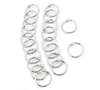 Spirale Reliure Metallique 38mm,20pcs 25-38mm En Métal Feuilles Mobiles à Reliure à Anneaux Argent Grand Anneaux Brisés En Métal Livre Anneaux Porte-Clés Pour Album Scrapbook Artisanat(25mm)