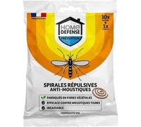 Spirales Répulsives Anti-Moustiques - HOME DEFENSE - HDSPIR - 10 Spirales + 1 Support
