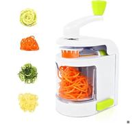Spiraliseur de Légumes, 4 en 1 Coupe-légumes Spirale, avec Bac de Récupération, Sans BPA, Spaghetti Courgette Machine Pour Carotte