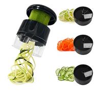 Spiraliseur de légumes - GRANDSALEY - 3 en 1 (Noir) - Lames inox - Réglable 3 tailles - Compact & portable