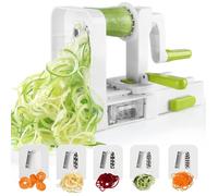 Spiraliseur de légumes pliable à 5 lames, idéal pour les nouilles de courgettes, les pâtes de légumes et les spaghettis, blanc.