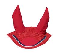 Spire Voile de protection en coton respirant doux au crochet pour cheval - Masque de protection contre les mouches (pony, rouge/noir-blanc)