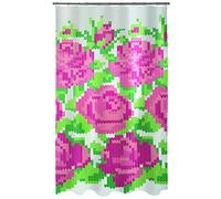 Spirella 10.18483 Textil-Duschvorhang Penelope Rose/Green, 180X200 cm Rideau de Douche, Polyester, 180 x 200 cm