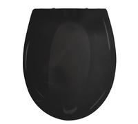 Spirella - Abattant WC Brooke PP 100% Recy rein de Chute Soft Close - 45.6 x 37.2 x 4 cm - Noir Brillant - Design Adaptable Universel - Facile à Installer et Nettoyer