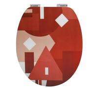 Spirella Abattant WC MDF Terracotta Effet Gloss - Charnières Zinc
