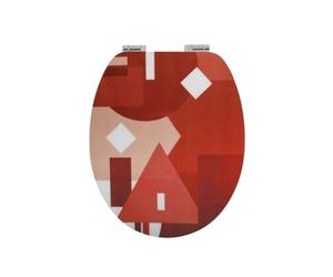Spirella Abattant WC MDF Terracotta Effet Gloss - Charnières Zinc