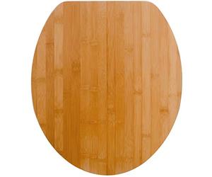 Spirella Abattant WC OSLO Bambou & Blanc - Charnières Zinc