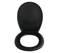 Spirella - Abattant WC Thermo Dur Neela - Charnières en ABS Chromé, Couvercle WC avec Frein de Chute, Fermeture Slow-Close - 44 x 37 x 3 cm - Noir Mat