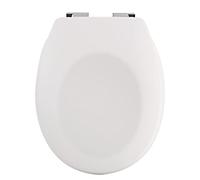Spirella - Abattant WC Thermo Dur NEELA - Charnières en ABS Chromé, Couvercle WC avec Frein de Chute, Fermeture Slow-Close - 44 x 37 x 3 cm - Blanc Mat