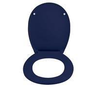 Spirella - Abattant WC Thermo Dur NEELA - Charnières en ABS Chromé, Couvercle WC avec Frein de Chute, Fermeture Slow-Close - 44 x 37 x 3 cm - Bleu Foncé Mat