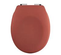 Spirella - Abattant WC Thermo Dur Neela - Charnières en ABS Chromé - Couvercle WC avec Frein de Chute - Fermeture Slow-Close - 44 x 37 x 3 cm - Terracotta Mat