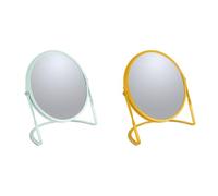 Spirella Akira Lot de 2 Miroirs Acier Vert et Jaune | bonne visibilité, base stable, vert / jaune