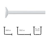 Spirella Barre tringle pour rideau de douche d'angle modulable à fixer en Alu MAGIC UNIVERSAL Blanc