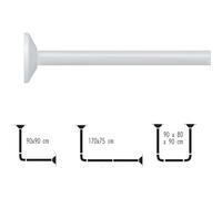 Spirella Barre tringle pour rideau de douche d'angle modulable à fixer en Alu MAGIC UNIVERSAL Blanc