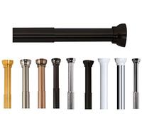 Spirella Barre de rideau de douche Kreta – Aluminium extensible 75‑125 cm sans perçage, noir mat