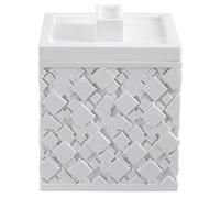 Spirella Boite à Cotons Polyrésine AGDA Blanc