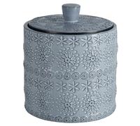 Spirella Boite à Cotons Porcelaine Relief Gris