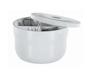 Spirella - Boîte de Rangement Multi-Box Modèle Cocco - Idéale pour Organiser Salle de Bain - Cuisine ou Bureau - Pratique et Élégante - Taille Standard - Blanc