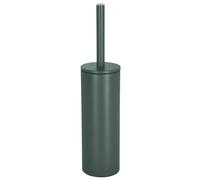 Spirella, Brosse WC avec Support Acier, Modèle Akira, tête Interchangeable et d'un Pot en Acier Solide, avec Récipient hygiénique, Brosse Toilette fermée, à Poser, Vert Foncé Mat, 40 x 9.5 x 9.5 cm